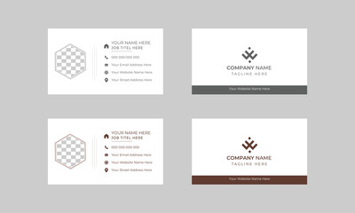 Simple Minimalistic Creative Unique Business Card Template Design