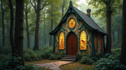 Fototapeta premium Art Nouveau Chapel in the Woods