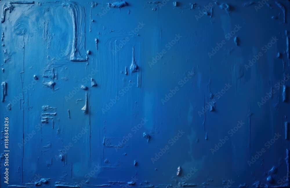 Poster blue textured abstract background suitable for portrait. unique paint strokes, textures create moder