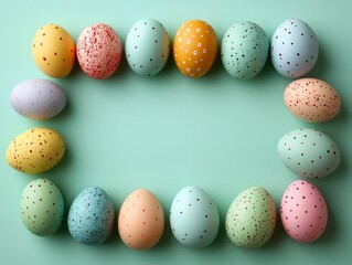 Colorful Eggs Displayed in a Minimalist Frame for Celebrating Easter and Chinese New Year with a Simple and Elegant Touch