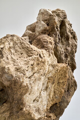 Close-Up Of a big Rock Against White Background