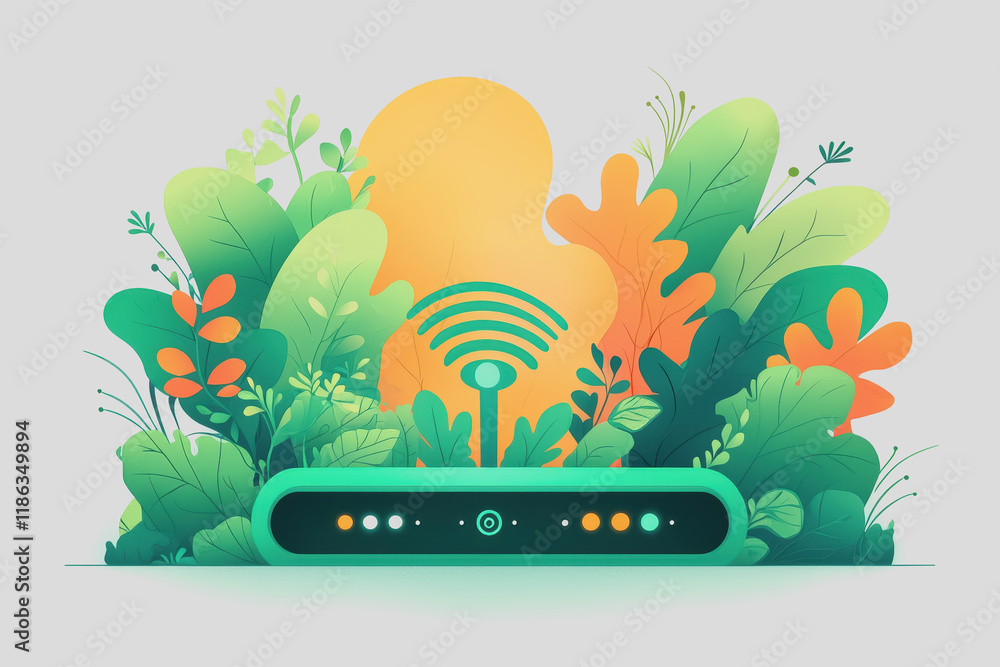 Aufkleber green wi-fi signal icon representing wireless connectivity with bright green color for technology an
