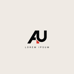 Initial modern letter AU, UA or AU logo icon design template vector, Initial Based Alphabet Icon Logo in Editable Vector Format