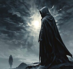 Naklejka premium Illustration of dark wizard.
