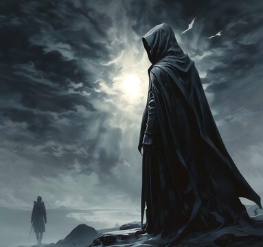 Illustration of dark wizard.