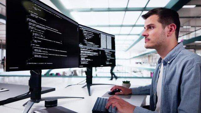 Web Developer Coding On Computer