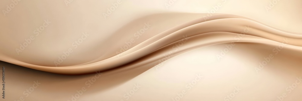 Poster Smooth, undulating beige waves create a seamless, elegant pattern, ideal for backgrounds, presentations, or artistic projects requiring a sense of fluidity and sophistication