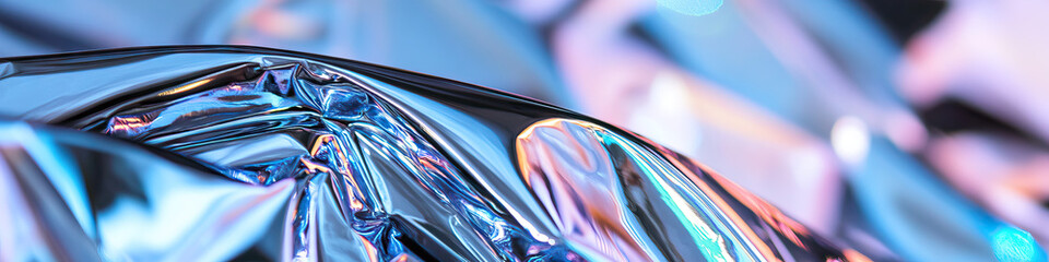 Abstract Image of Folded Iridescent Metallic Material
