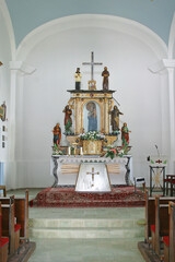 Main altar in the Chapel of the Blessed Virgin Mary in Strmec, Croatia