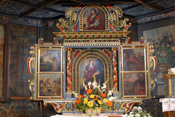 Main altar in the Church of the Saint Barbara in Velika Mlaka, Croatia