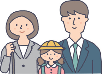 共働きの夫婦と小学生の子供