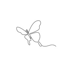 Butterfly continuous line art