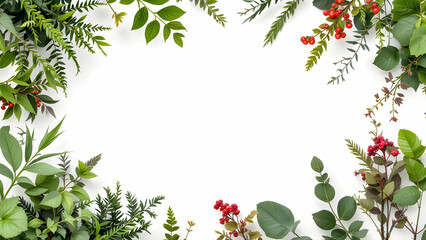 Fototapeta premium Plants border frame copy space area