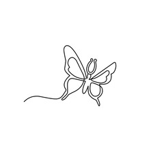 Butterfly continuous line art