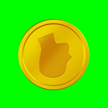 Coin Flip Showing Heads 3D Animation