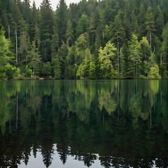 Obraz premium A beautiful landscape view of forest lake view of reservoir