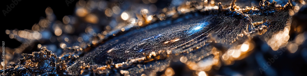 Aufkleber close-up photograph of textured surface with radial pattern and bokeh lighting
