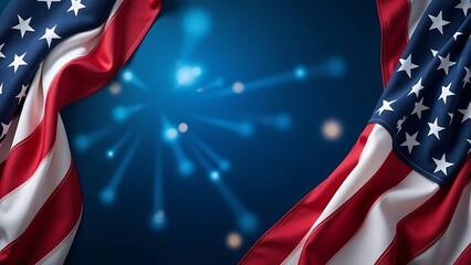 President's Day patriotic background with vibrant stars and flowing red and white stripes, ideal for USA-themed holiday designs, commemorations, educational materials, and creative patriotic projects