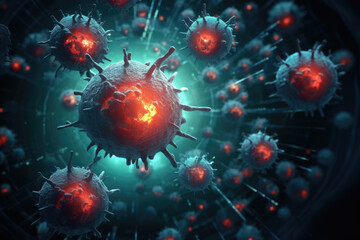 generated illustration of 3d abstract virus oropouche close up background.