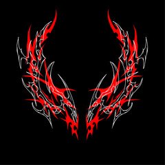 Neo tribal vector design with sharp, symmetry shape. ideal for tattoo, logo, or apparel concepts