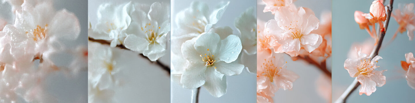 Four Variations of Cherry Blossoms: Color and Texture Study