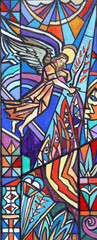 Saint Michael the Archangel, sketch for a stained glass window in the parish church of Saints Peter...