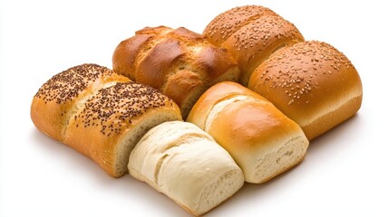 Real Bread Week Variety of freshly baked bread loaves with seeds and toppings