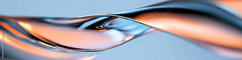 Poster abstract intertwined translucent forms with blue and orange gradient