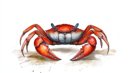 Champion Crab Races Day Vibrant red crab illustration with detailed claws and shell on white background