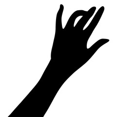 Silhouette of a hand reaching out, fingers slightly curled.  A simple, elegant graphic.