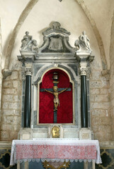 Altar of Holy Cross in the church of Assumption of the Virgin Mary in Pag, Croatia