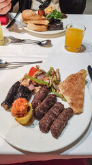 Tourists enjoying traditional egyptian meal at marsa alam sataya resort