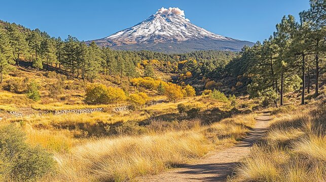 Volcanic eruption spectacle mount parinacota nature photography autumn landscape scenic viewpoint breathtaking concept