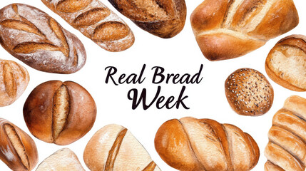 Real Bread Week Assortment of artisan breads for real bread week celebration