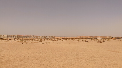 Abandoned resort slowly being reclaimed by desert in marsa alam, egypt