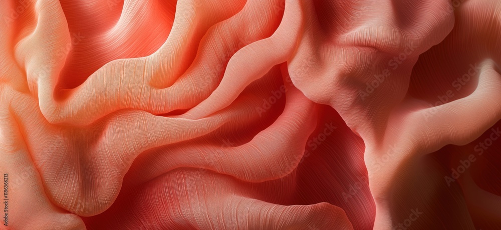 Poster abstract wavy texture in soft coral tones, showcasing intricate patterns and smooth gradients, resem