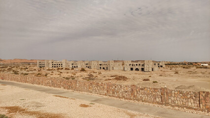 Unfinished resort emerging from the desert in marsa alam, egypt