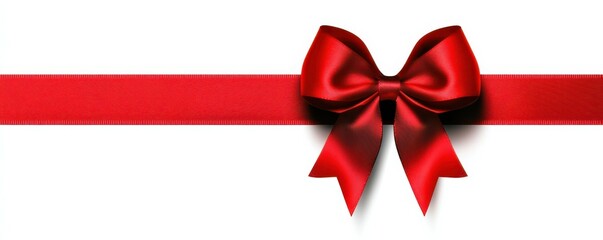 Gift box with a red ribbon on a plain white background, premium holiday packaging.
