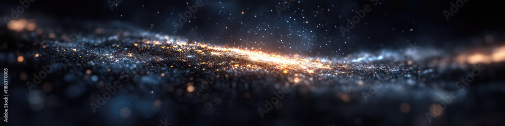 Poster abstract glowing particle field