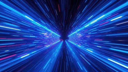 Obraz premium Speed of lights, Blue background, Warp speed effects, light speed effects, speed images on a blue color, clean blue, blue, wallpaper, 