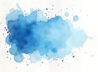 Obraz premium Abstract watercolor paint splash design on white background. Soft blue, light blue shades create vibrant, creative pattern. Watercolor strokes, splatters, smudges combined to show artistic textures.
