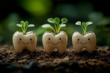 A picture of cheerful teeth celebrating St. Patrick's Day