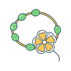 clover bracelet vector icon, patrick’s day vector illustration - simple illustration of clover bracelet perfect for logos, and patrick’s day -themed designs.