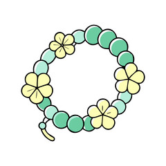 clover bracelet vector icon, patrick’s day vector illustration - simple illustration of clover bracelet perfect for logos, and patrick’s day -themed designs.