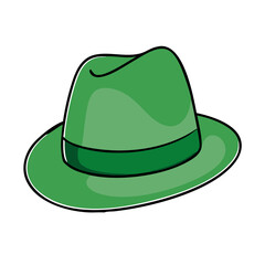 green fedora vector icon, patrick’s day vector illustration - simple illustration of green fedora perfect for logos, and patrick’s day -themed designs.