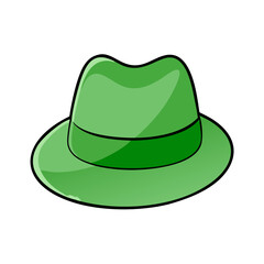 green fedora vector icon, patrick’s day vector illustration - simple illustration of green fedora perfect for logos, and patrick’s day -themed designs.