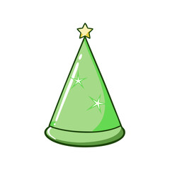 green party hat vector icon, patrick&rsquo;s day vector illustration - simple illustration of green party hat perfect for logos, and patrick&rsquo;s day -themed designs.
