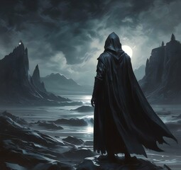 Illustration of dark wizard.