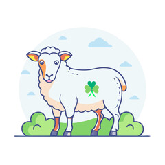 irish sheep vector icon, patrick’s day vector illustration - simple illustration of irish sheep perfect for logos, and patrick’s day -themed designs.