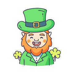 leprechaun vector icon, patrick’s day vector illustration - simple illustration of leprechaun perfect for logos, and patrick’s day -themed designs.